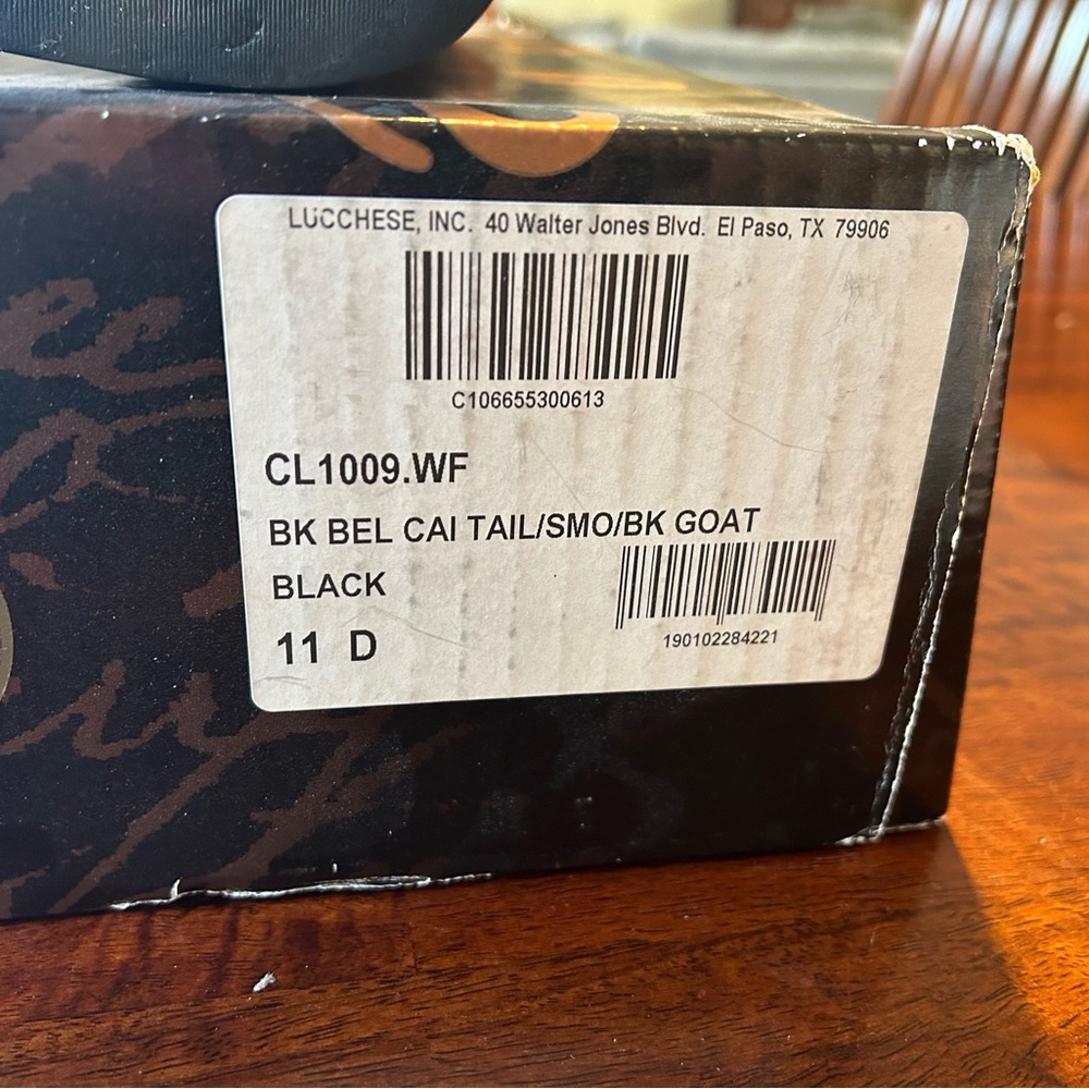 Lucchese “Trent” Style NO.CL1009.WF - Black Caimen Square Toe Exotic Boots